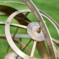 Close up of spheres and numerical degrees 