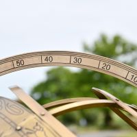 Close up of numerical degree sphere 