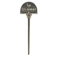Solid Brass Spearmint Herb Label