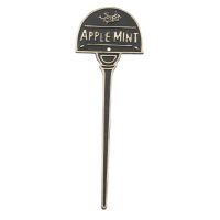 Apple mint solid brass garden herb label