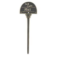 Solid Brass Mint herb label