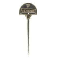 Solid Brass Peppermint Herb Label