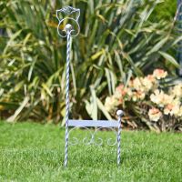 Silver finish wrought iron scroll boot scaper