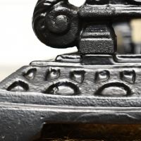 close up of cast iron detail on boot scarper