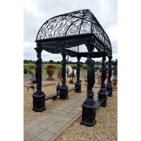 The "Athenian Goddess" Royal Palace Gazebo in a Black Finish
