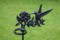 “Hummingbird Falls“ Rain Gauge with Iron Stand
