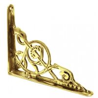 Small Trellis Brass Shelf Bracket