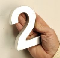 Polished Aluminium Bold Rear Fix Numbers