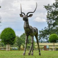 Impala Recycled Metal Sculpture in Situ