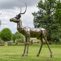 Side View of the Impala Recycled Metal Sculpture
