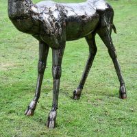 Close-up of the Feet on the Impala Recycled Metal Sculpture