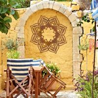 Mandela Wall Art in Situ on a Yellow Wall