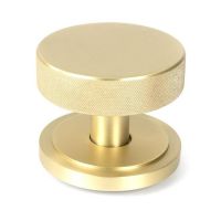 Individual Satin Brass "Temple" Art Deco Centre Door Knob - 90mm