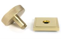 Close-Up of 90mm Individual Satin Brass "Temple" Square Centre Door Knob