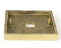 Close-Up of Square Rose for Individual Satin Brass "Temple" Square Centre Door Knob - 90mm