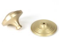 Individual Satin Brass "Gloria" Art Deco Door Knob - 90mm in Situ