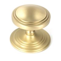 Individual Satin Brass "Gloria" Art Deco Door Knob - 90mm
