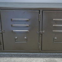 Front Opening Doors on the Industrial Metal Locker Side Cabinet