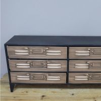 Close-Up of Industrial Style Standard Storage Unit with Six Drawers
