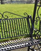 Close up of Intricate Swing Bench In Midnight Black