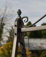 Top details of the Intricate Swing Bench In Midnight Black
