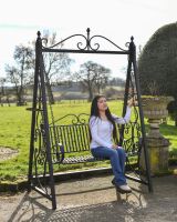 Intricate Swing Bench In Midnight Black to scale