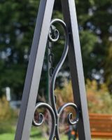 Side details of the Intricate Swing Bench In Midnight Black