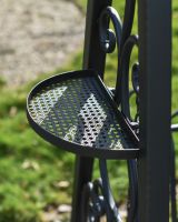 Side table on Intricate Swing Bench In Midnight Black