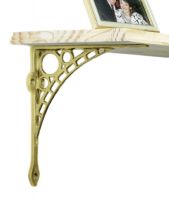 Large Polished Brass "Iron Bridge" Shelf Bracket 33 x 33cm