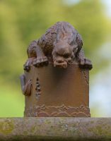 Cast Iron Curious Dragon Garden Sculpture