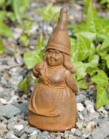 Cast Iron Little Lady Gnome Sculpture