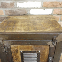Close-up of the Top of the Iron & Wood "Safe" Cabinet