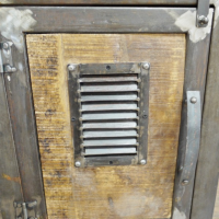 Close-up of the Vent on the Front of the Iron & Wood "Safe" Cabinet
