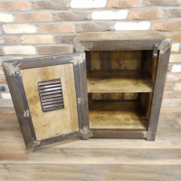 Front Opening door on the Iron & Wood "Safe" Cabinet