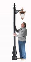 Black Ironbridge Lamp Post Set with Copper Lantern scale image