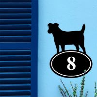 Jack Russell Iron House Number Sign