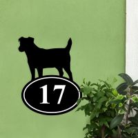 Jack Russell Iron House Number Sign
