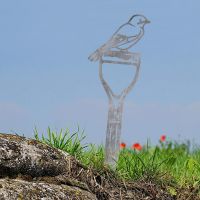 Unfinished Sheet Steel Silhouette with Jay Bird Design