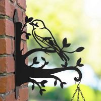 Jay on Branches Steel Hanging Basket Bracket in Situ