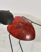 Close up of body detail on recycled metal art sculpture