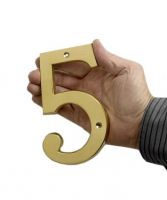 6 inch extra large polished brass numbers