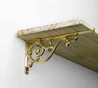 "Luciano" Ornate scroll brass wall bracket 12 x 21cm