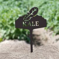 "Kale" Vegetable Label in Situ in the Garden