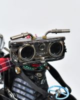 Close up of Go Karting Robot Recycled Material Sculpture Head