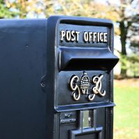 Gold Text on the Post Box