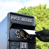 King George Rex Black Period Post Box to Scale