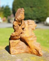 Rustic Cast Iron "Kissing Couple" Garden Sculpture