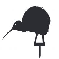 Black Kiwi Silhouette with Ground Spike 