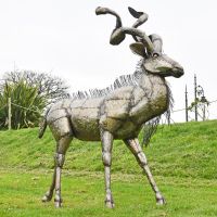 Kudu Recycled Metal Sculpture in Situ in the Garden