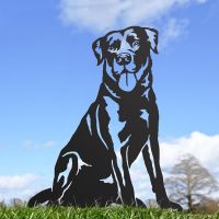 Labrador Silhouette on Display Outside 